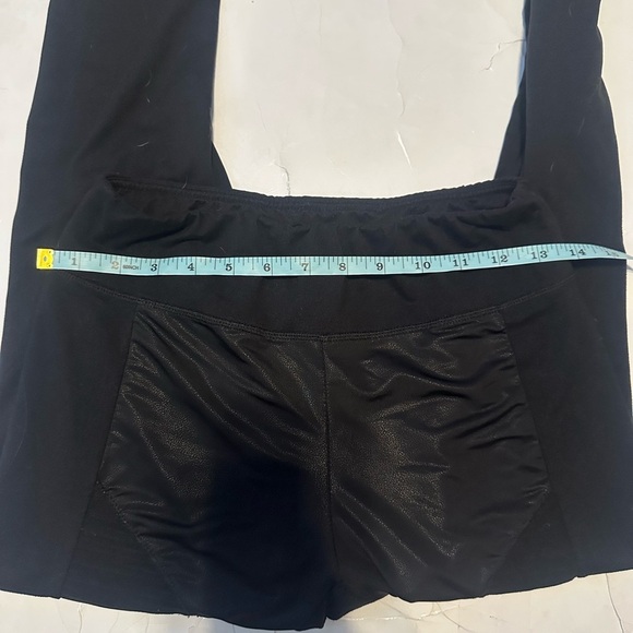 Black Athletic Leggings Sleek Alt Biker Grunge Medium Sexy Women’s - Picture 5 of 6